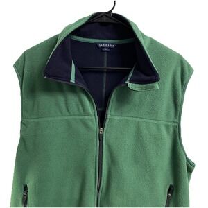 Lands End Men's Sleeveless Fleece Green Vest Full Zip Activewear‎ Sz. L (42-44)
